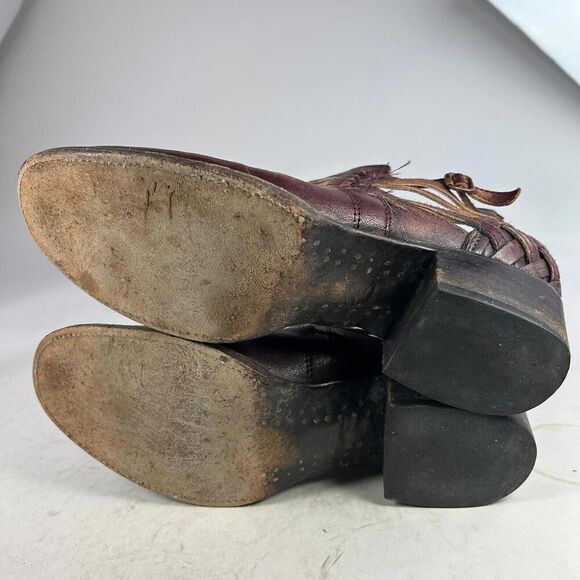 Freebird by Steven Slate Women's Ankle Booties US 8 Brown Distressed Strappy - Picture 6 of 10